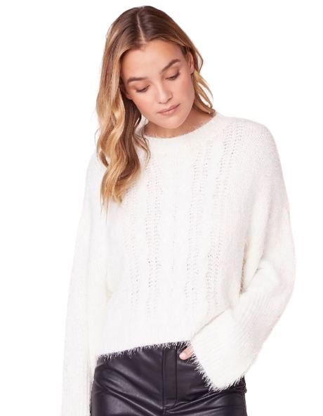BB Dakota Feelin' Lashy Cropped Sweater - Ivory - Styleartist
