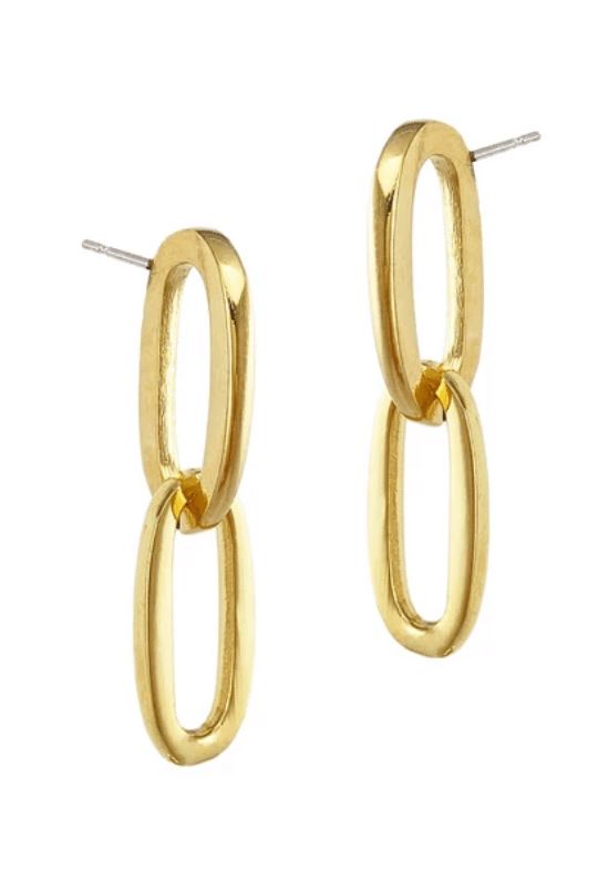 Biko Chainlink Stud Earrings - Gold - Styleartist