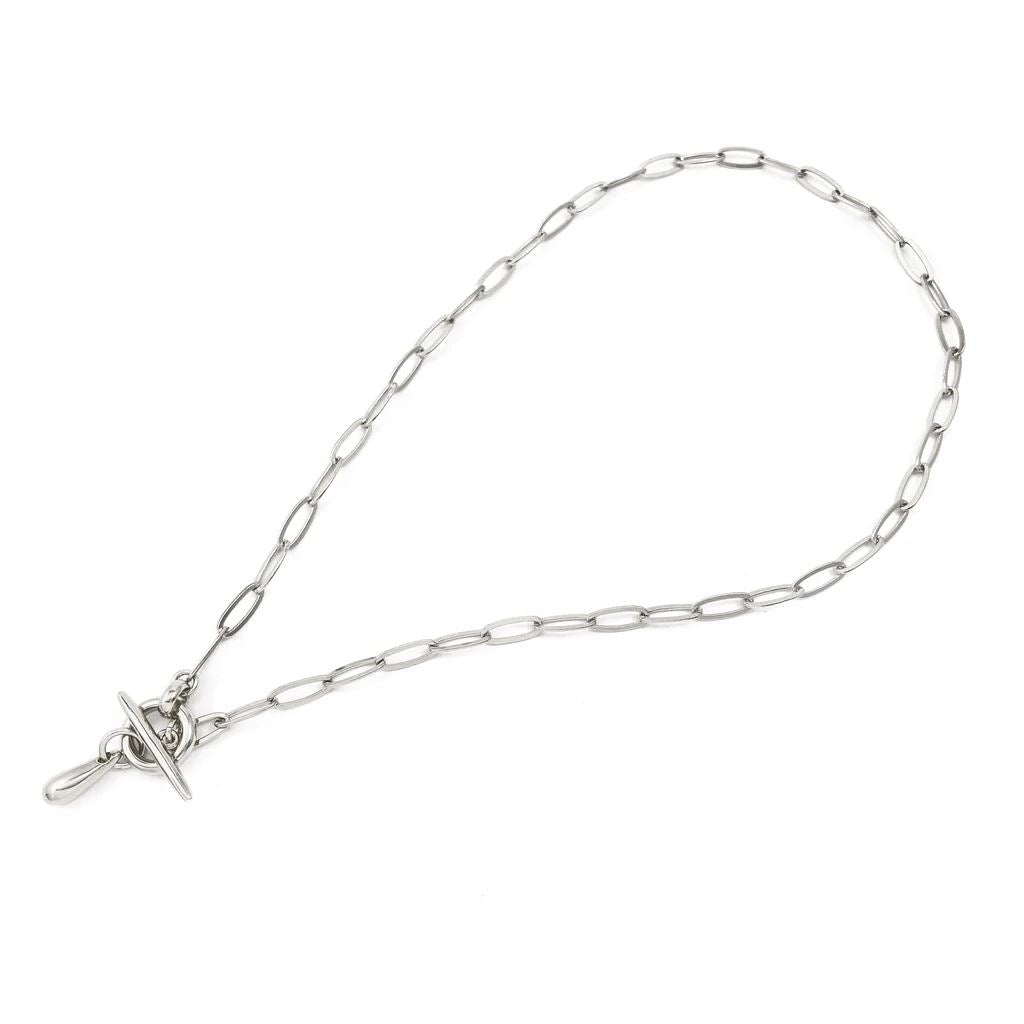 Biko Fine Chainlink Collar Necklace- Silver - Styleartist