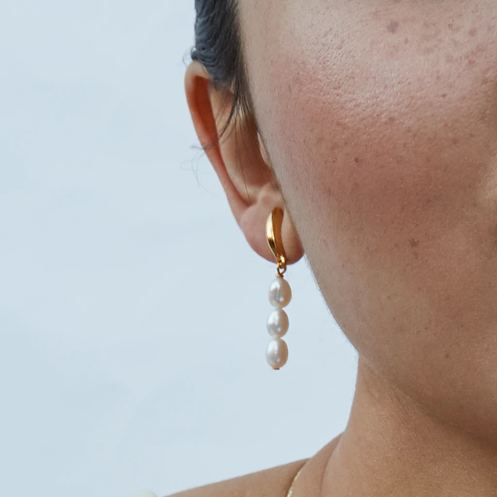 Biko Muse Pearldrop Earrings - Gold - Styleartist