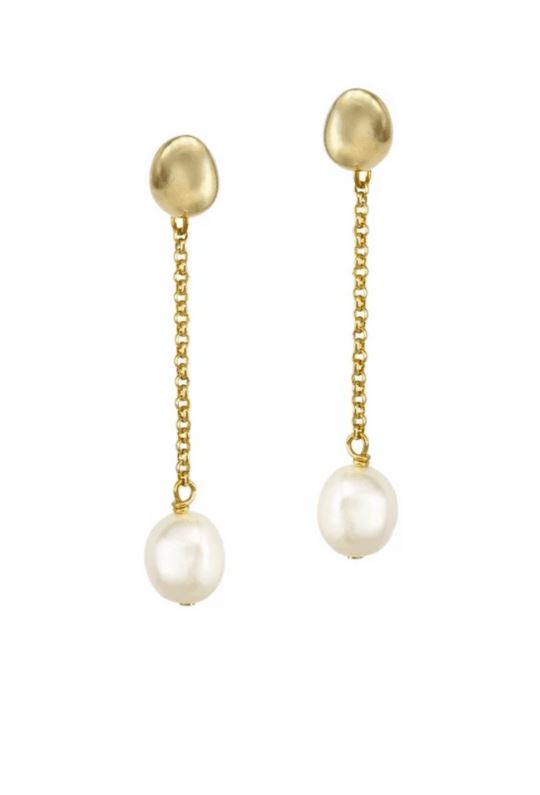 Biko Paloma Pearl Drop Earrings - Gold - Styleartist