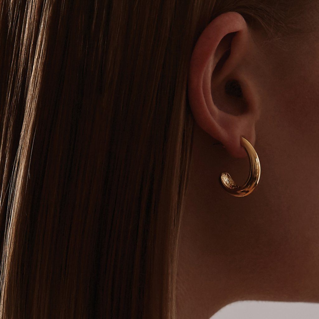 Biko Streamline Hoop Earrings Large- Gold - Styleartist