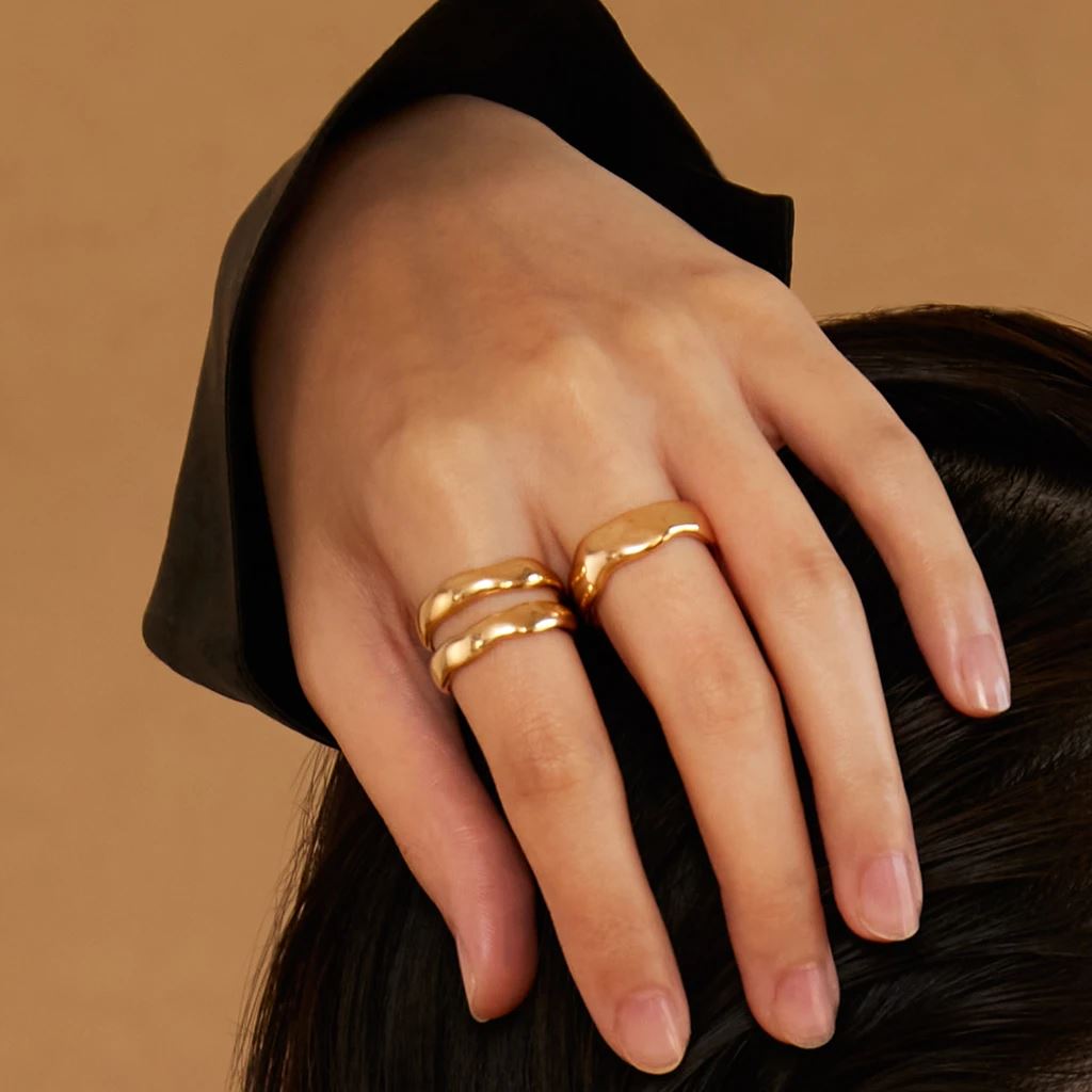 Biko Wavi Ring Thick- Gold - Styleartist