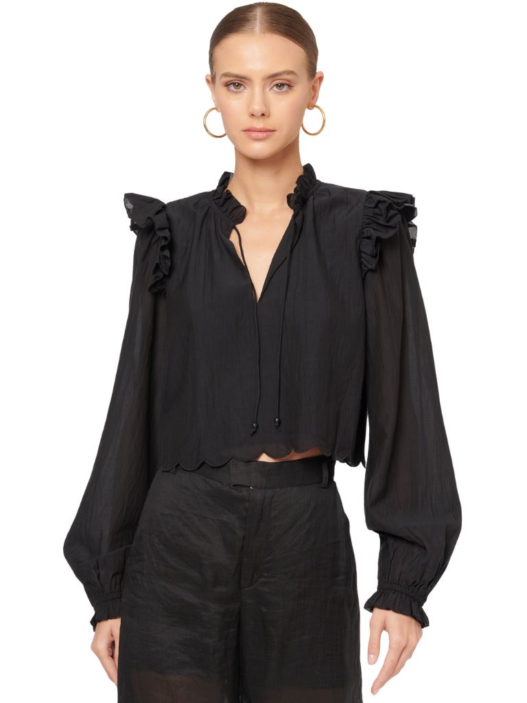 Cami NYC Tiana Long-Sleeve Blouse - Black - Styleartist