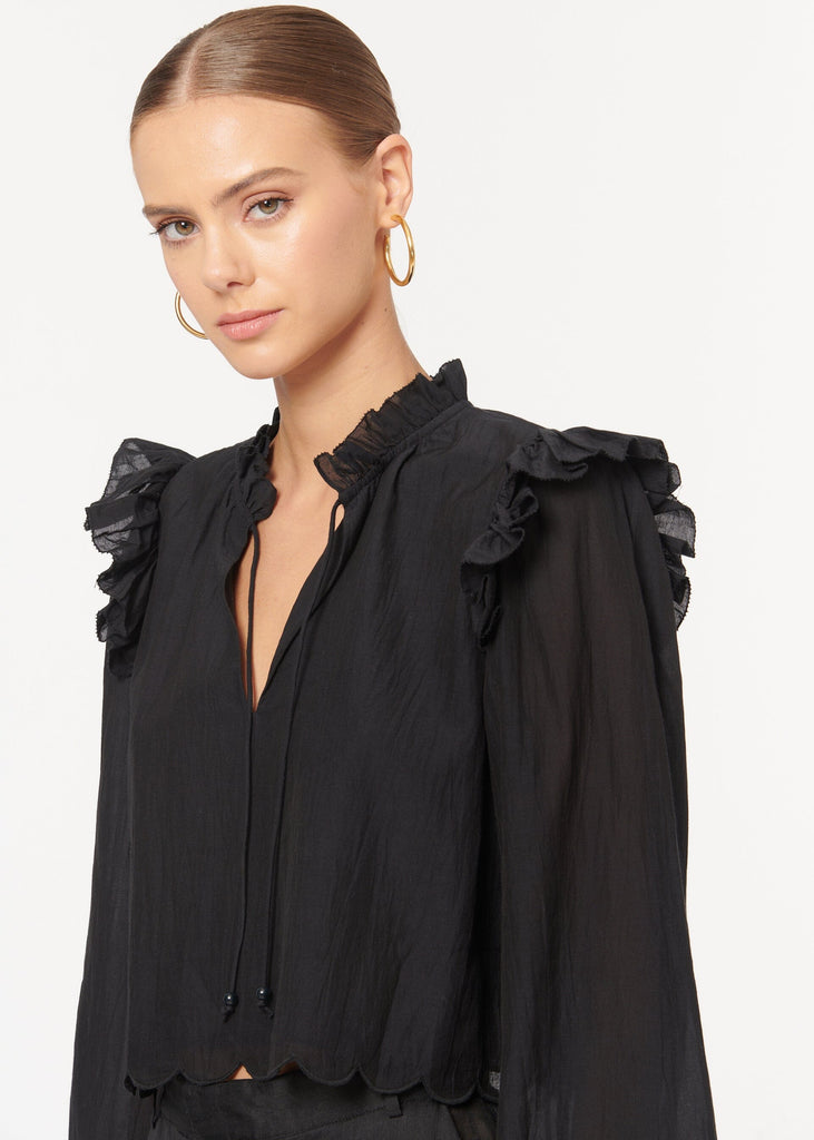 Cami NYC Tiana Long-Sleeve Blouse - Black - Styleartist