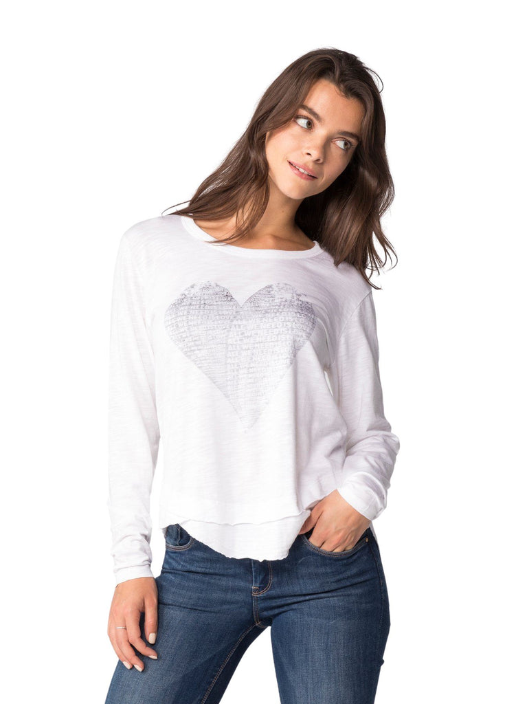 CHRLDR All We Need is Love Long Sleeve Layer T-Shirt- White - Styleartist