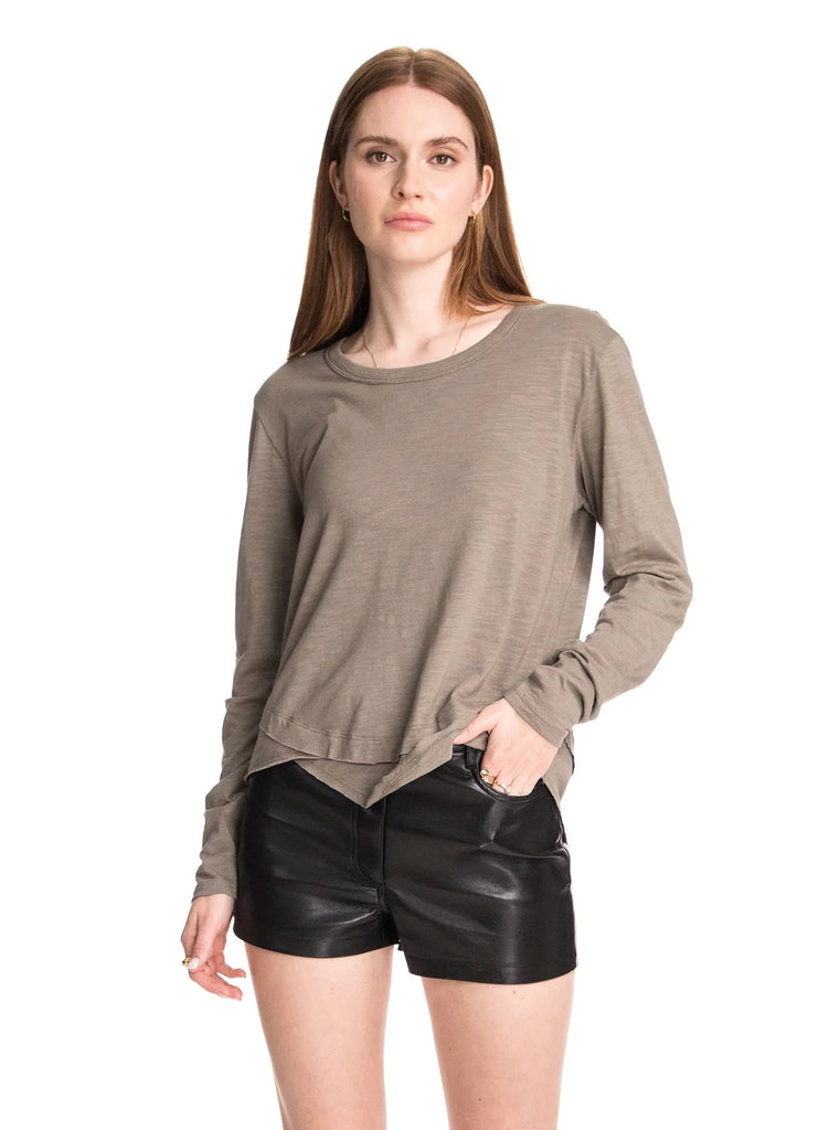 CHRLDR Ava Mock Layer Long Sleeve T-Shirt - Olive - Styleartist