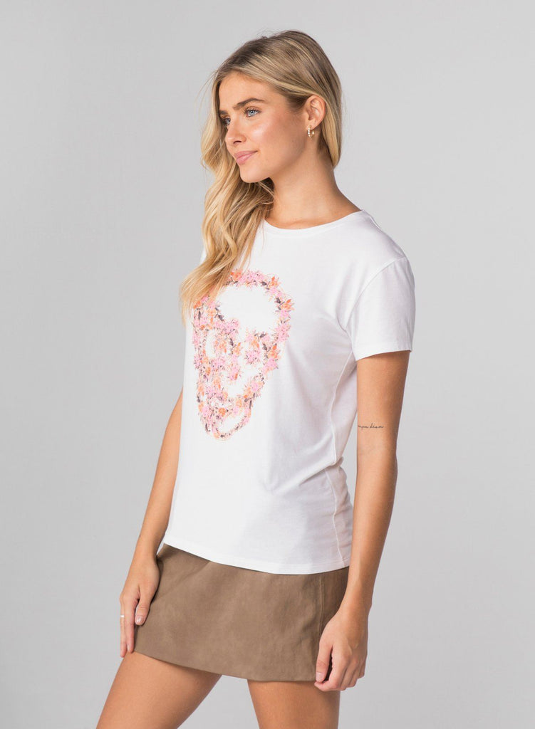 CHRLDR Flower Skull Classic T-Shirt - White - Styleartist