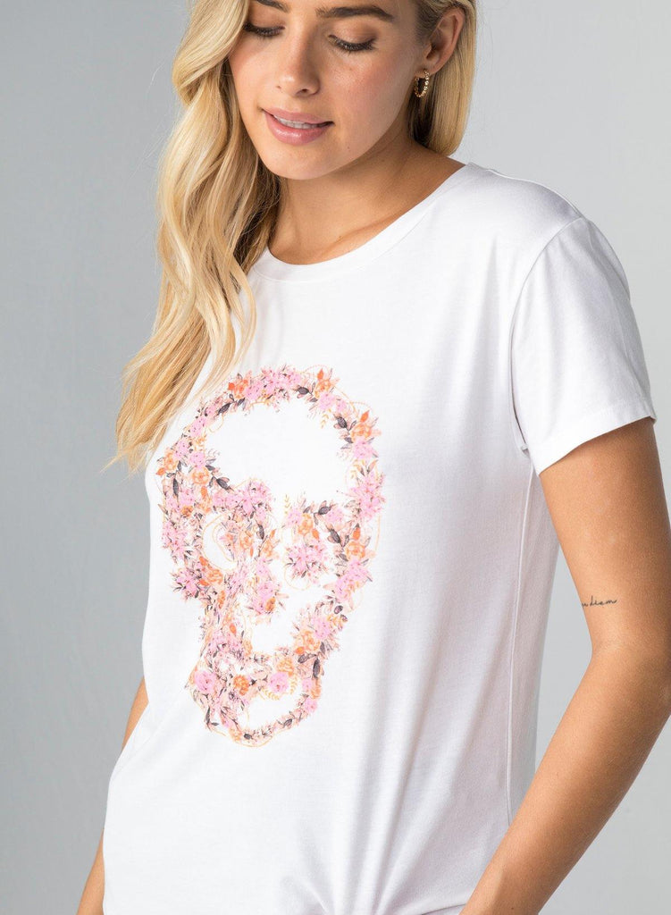 CHRLDR Flower Skull Classic T-Shirt - White - Styleartist