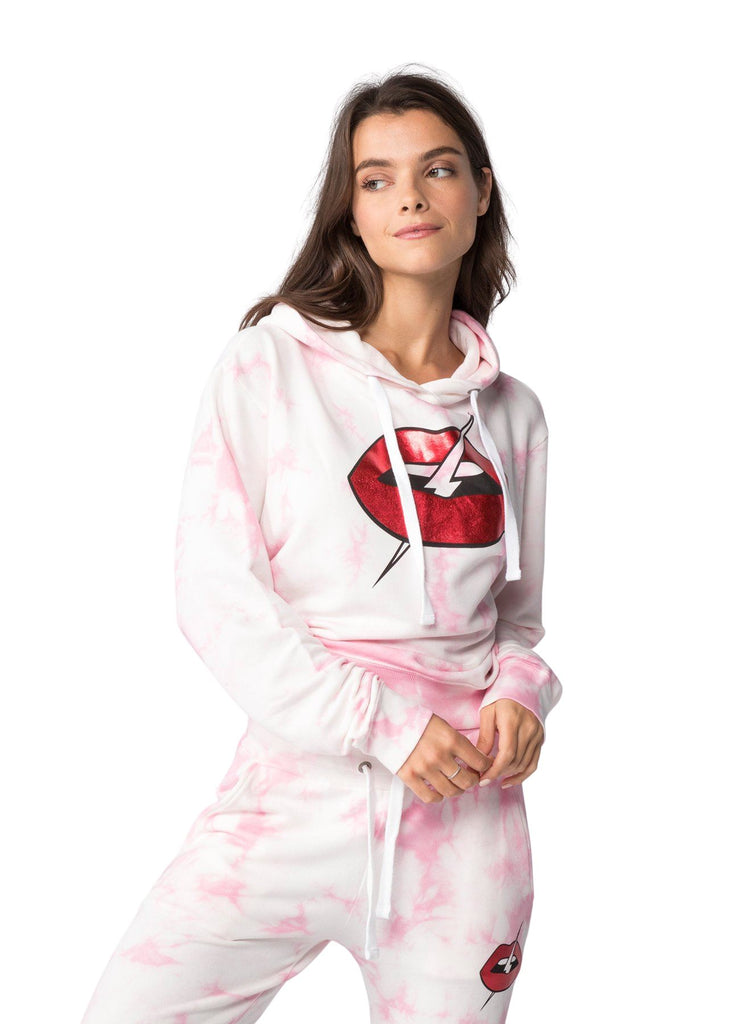 CHRLDR Lips Crop Pullover Hoodie- Pink Cloud - Styleartist