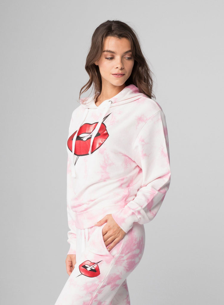 CHRLDR Lips Crop Pullover Hoodie- Pink Cloud - Styleartist