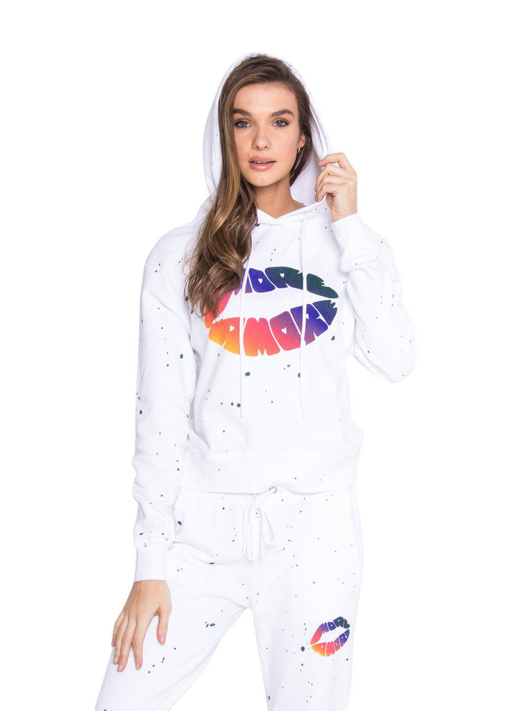 CHRLDR More Amore Crop Pullover Hoodie - White - Styleartist