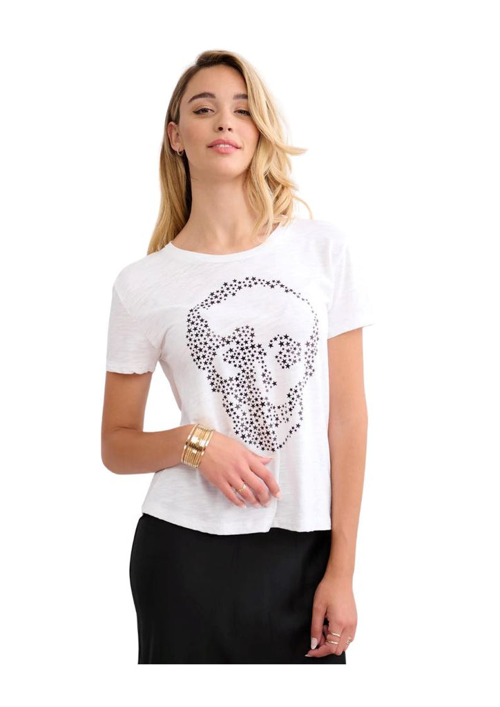 CHRLDR Random Star Skull High-Low Cape T-Shirt - White - Styleartist