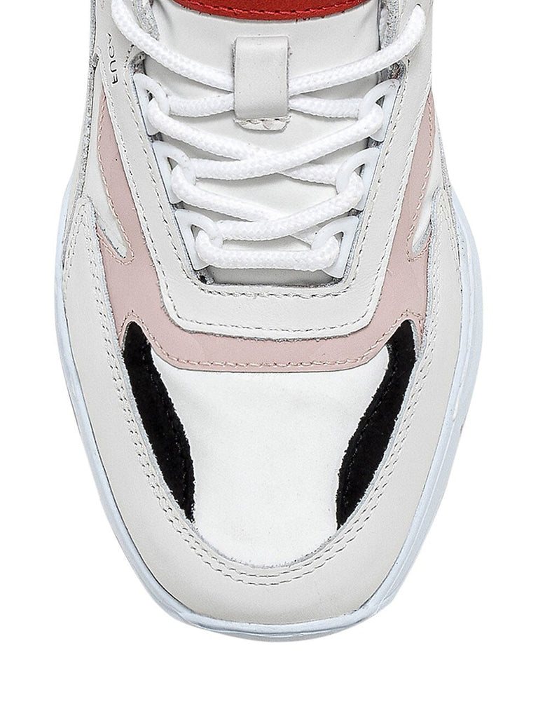 D.A.T.E. Fuga 2.0 Leather Sneaker- White-Pink - Styleartist