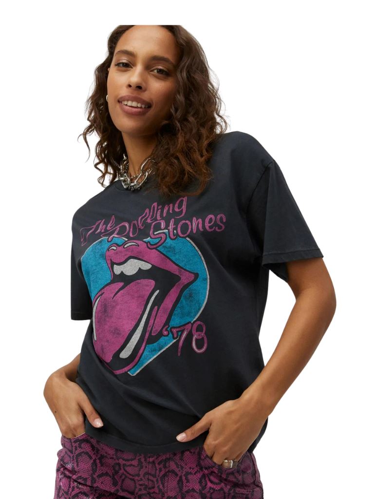 Daydreamer Rolling Stones 78 boyfriend Tee - Vintage Black - Styleartist