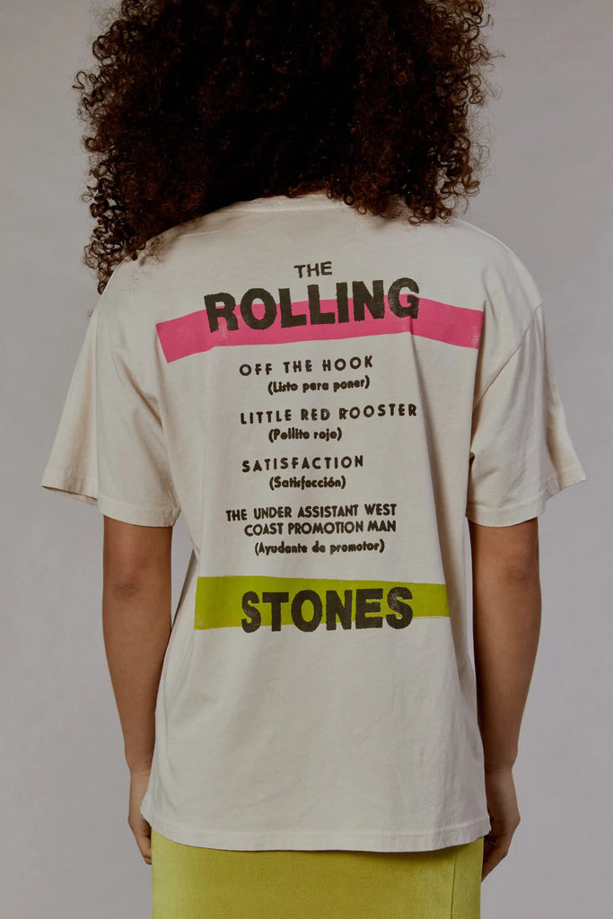 Daydreamer Rolling Stones Satisfaction Boyfriend Tee - White - Styleartist