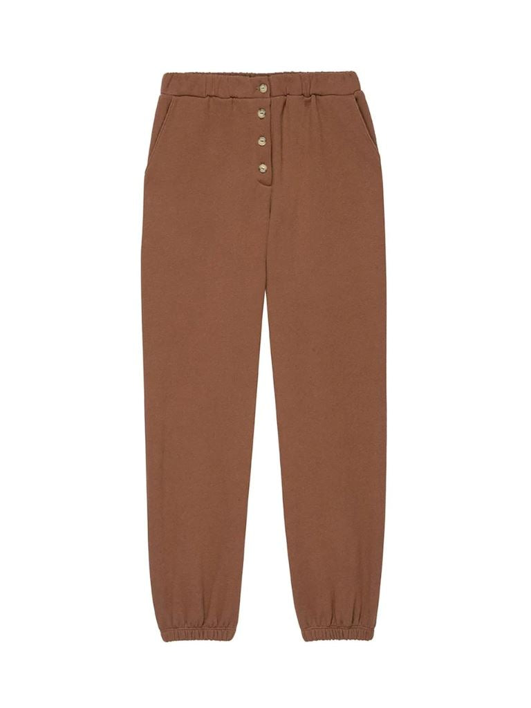 Donni Eco-Fleece Button Sweatpants - Cocoa - Styleartist