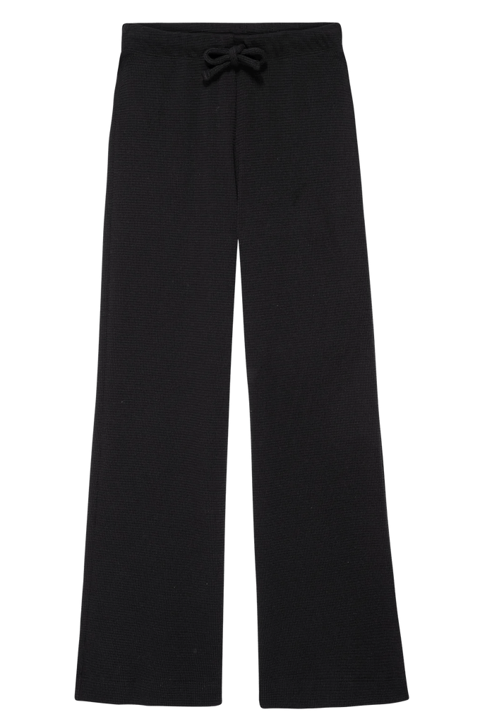 Donni Thermal Wide Leg Pant- Jet Black - Styleartist