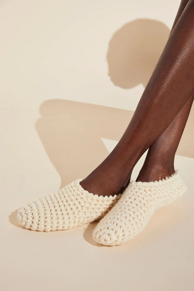 Eberjey Plush Ankle Slipper Sock - Bone - Styleartist