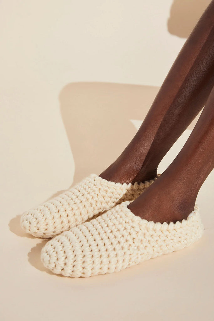 Eberjey Plush Ankle Slipper Sock - Bone - Styleartist