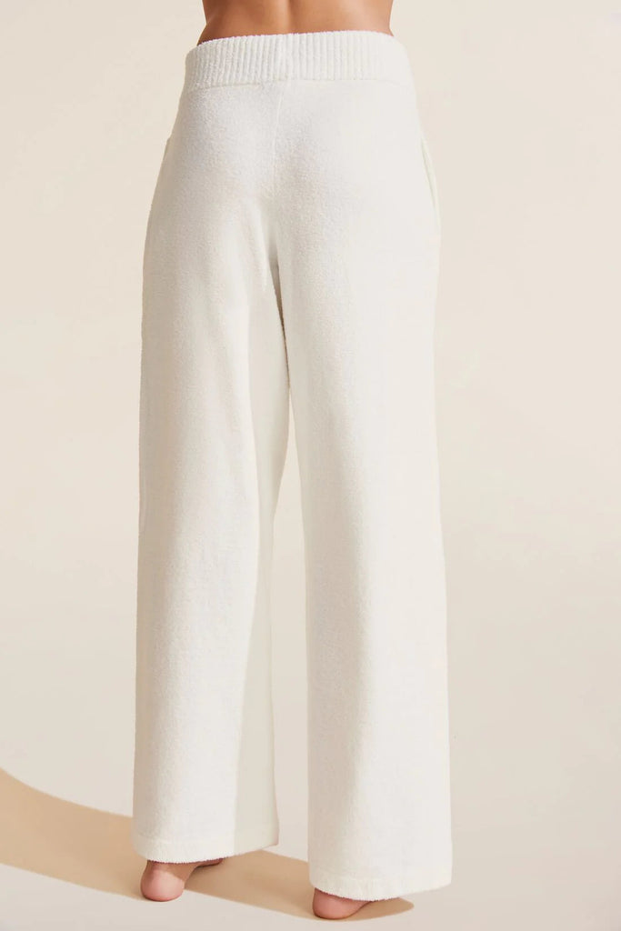 Eberjey Recycled Boucle Wide Leg  Lounge Pant - Ivory - Styleartist