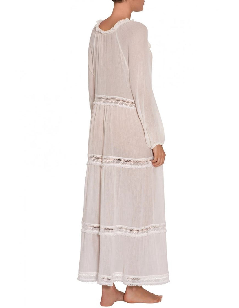 Eberjey Summer of Love Emery Cover Up Long Dress- Cloud - Styleartist