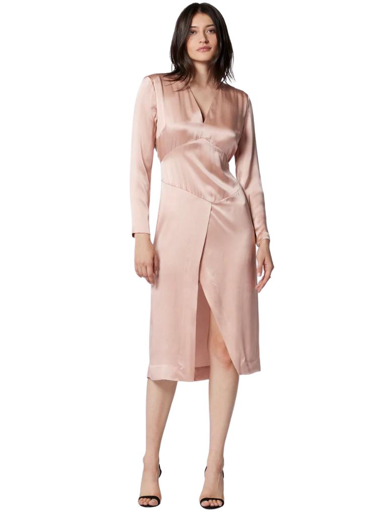 Equipment Jessa Silk Satin Dress - Misty Rose Pink - Styleartist