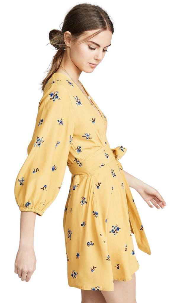 Faithfull The Brand Margot Dress - Dolores Floral Print Yellow - Styleartist