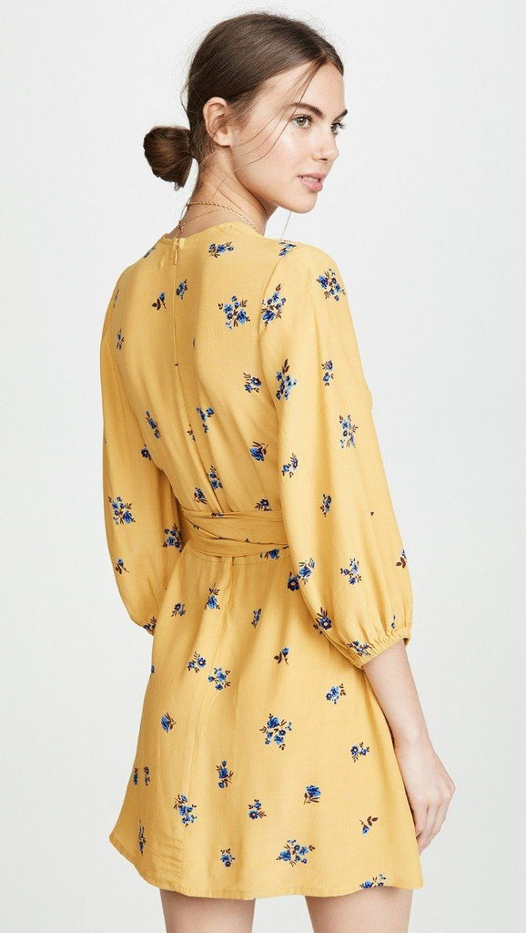Faithfull The Brand Margot Dress - Dolores Floral Print Yellow - Styleartist