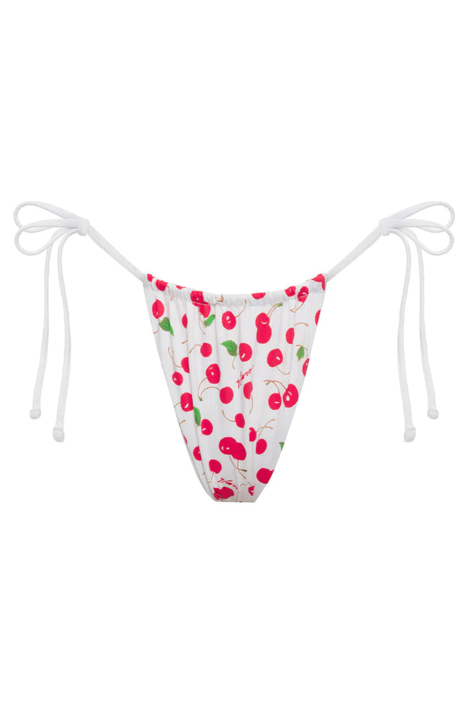 Frankies Bikinis xSydney Sweeney Tia String Bikini Bottom- Cherry Bomb - Styleartist