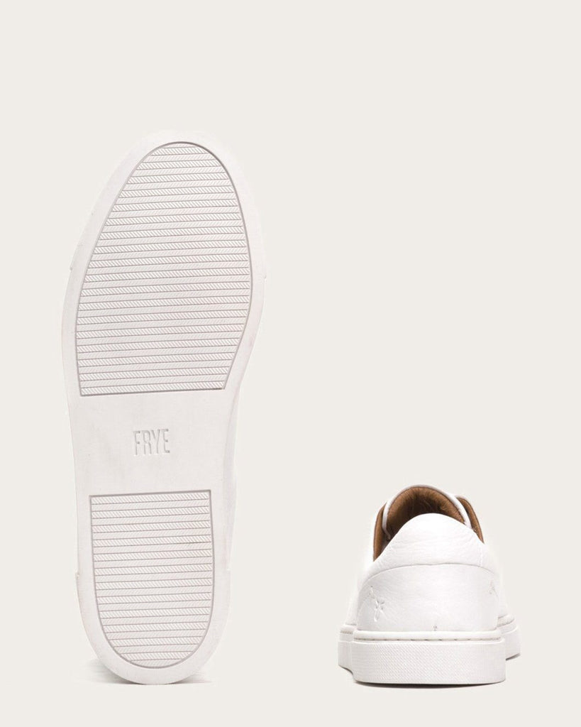 Frye Ivy Low Lace Leather Sneaker- White - Styleartist