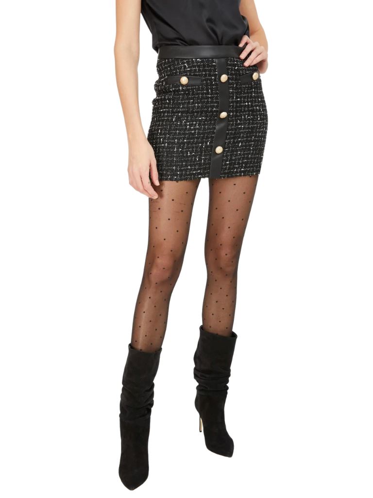 Generation Love Asher Tweed Combo Skirt - Black/White - Styleartist
