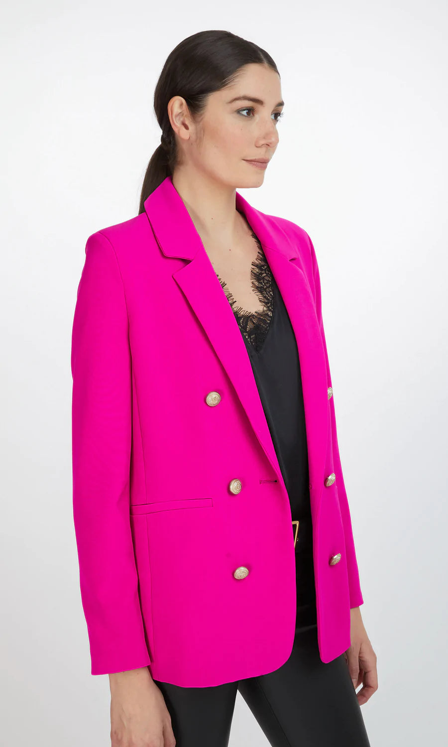 Pink 2025 crepe blazer