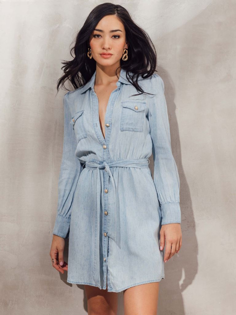 generation love denim dress Generation Love Brunella Sheen Denim Dress