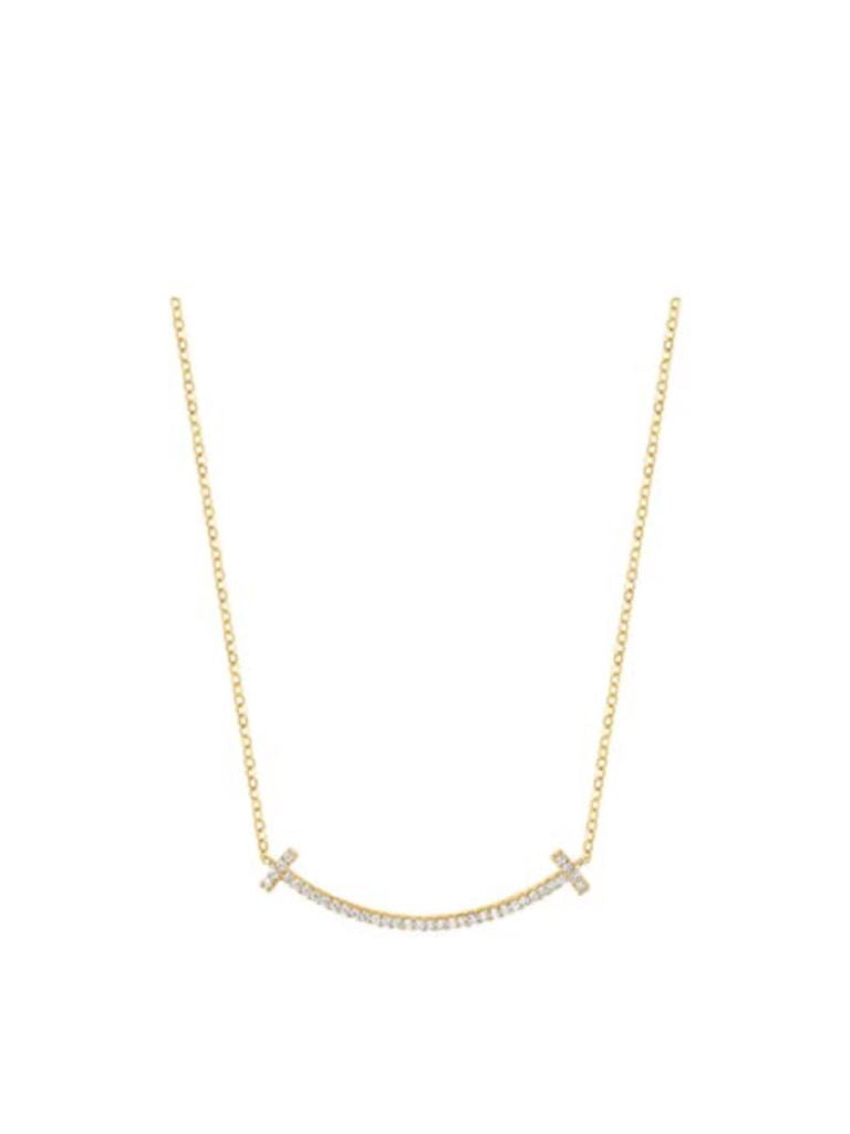 Gold & Rhinestone Smile Necklace - Styleartist