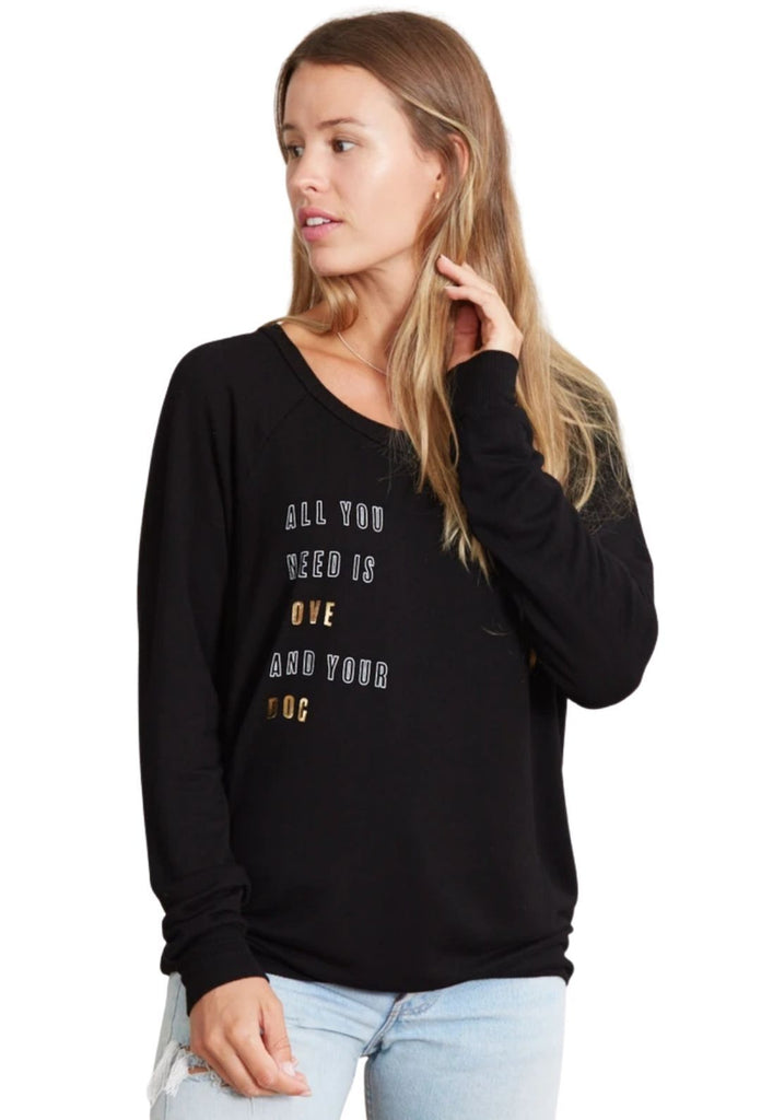 Good Hyouman Chelsea All You Need Is Love and Your Dog Sweater- Black - Styleartist