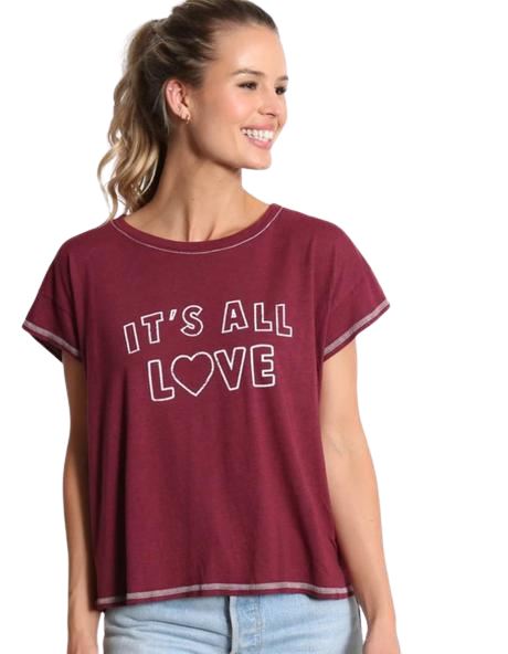 Good Hyouman Claire "It's All Love" Tee- Cranberry - Styleartist