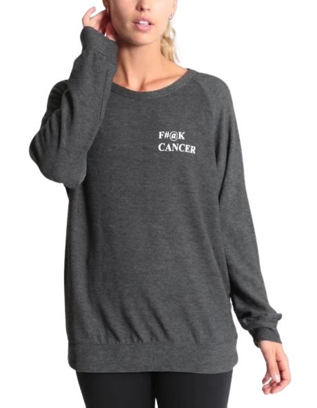 Good Hyouman Dave F#@k Cancer Crew Neck Sweater - Black Sand - Styleartist