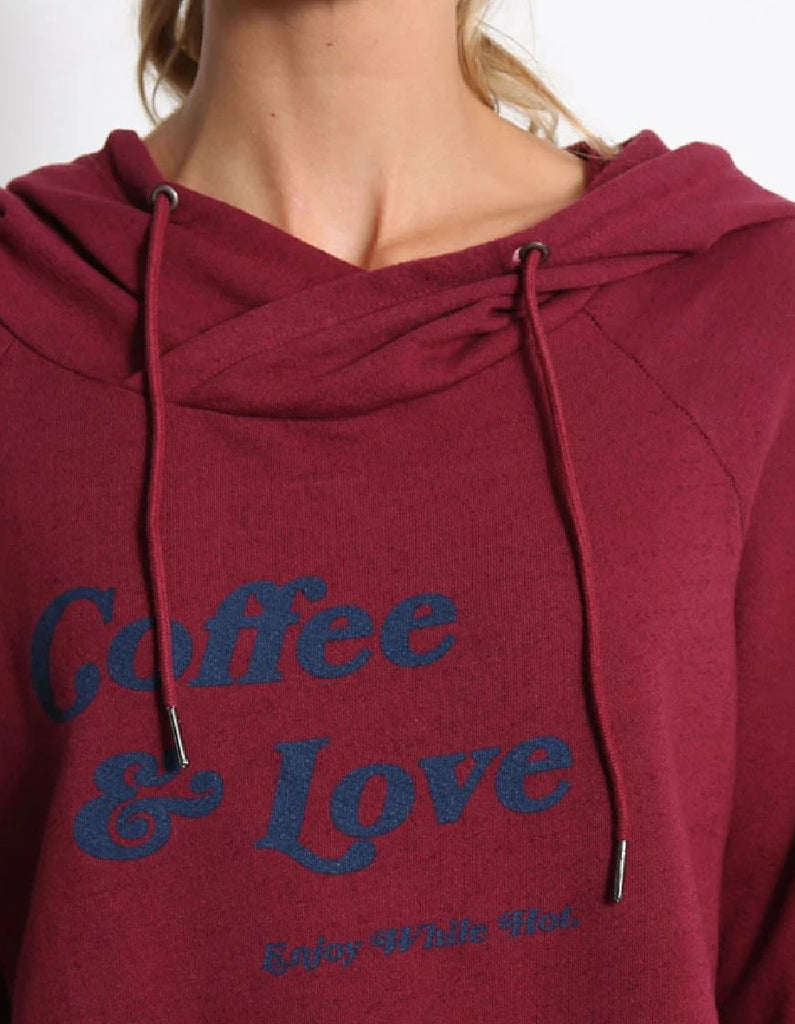 Good Hyouman Dominic "Coffee & Love" Hoodie - Cranberry - Styleartist