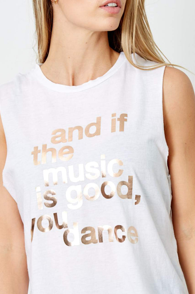 Good hYOUman Lili And If The Music Is Good Tank - White - Styleartist