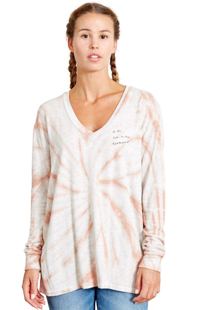 Good Hyouman Robin "To Do" Long Sleeve V Neck Sweater- Cloud Pink Hurricane - Styleartist