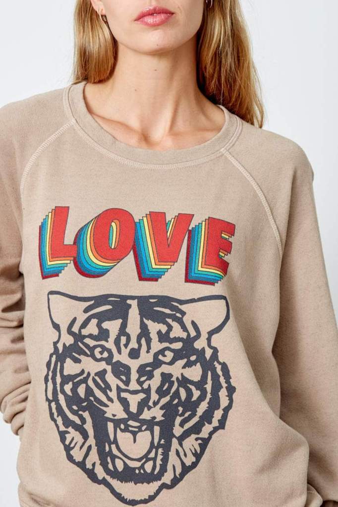 Good Hyouman Smith Love Lion Sweatshirt- Hummus - Styleartist