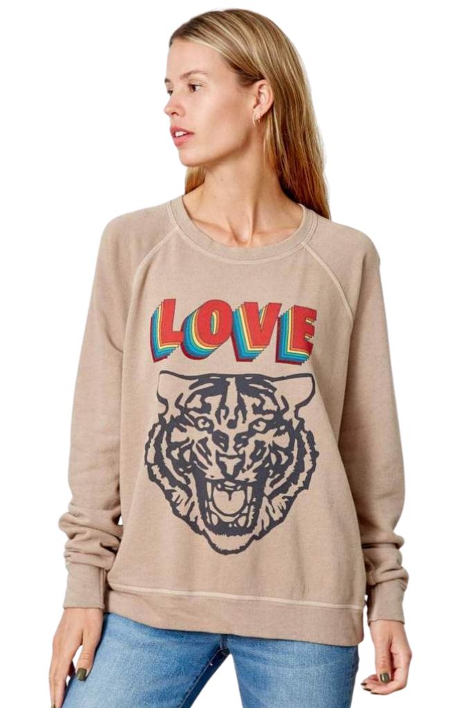 Good Hyouman Smith Love Lion Sweatshirt- Hummus - Styleartist