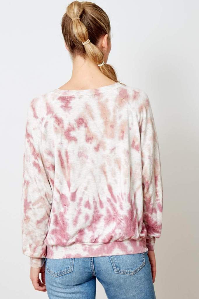 Good hYOUman The Emerson Butterfly Outline Long Sleeve - Ash Rose Tie-Dye - Styleartist