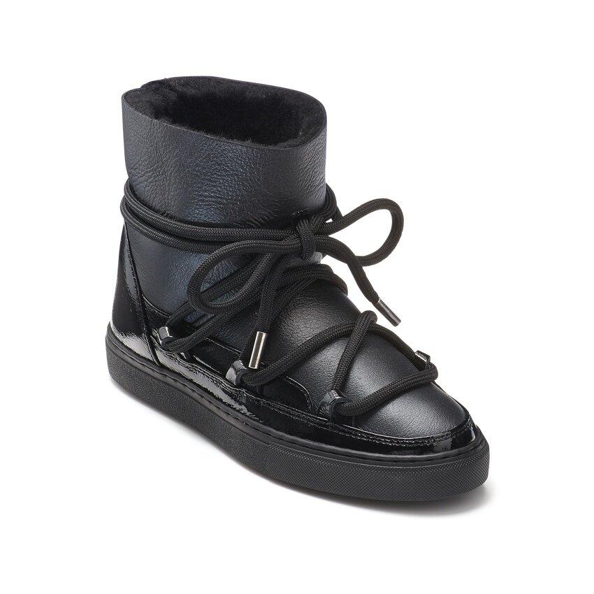 Inuikii Gloss Sneaker Boot- Black - Styleartist