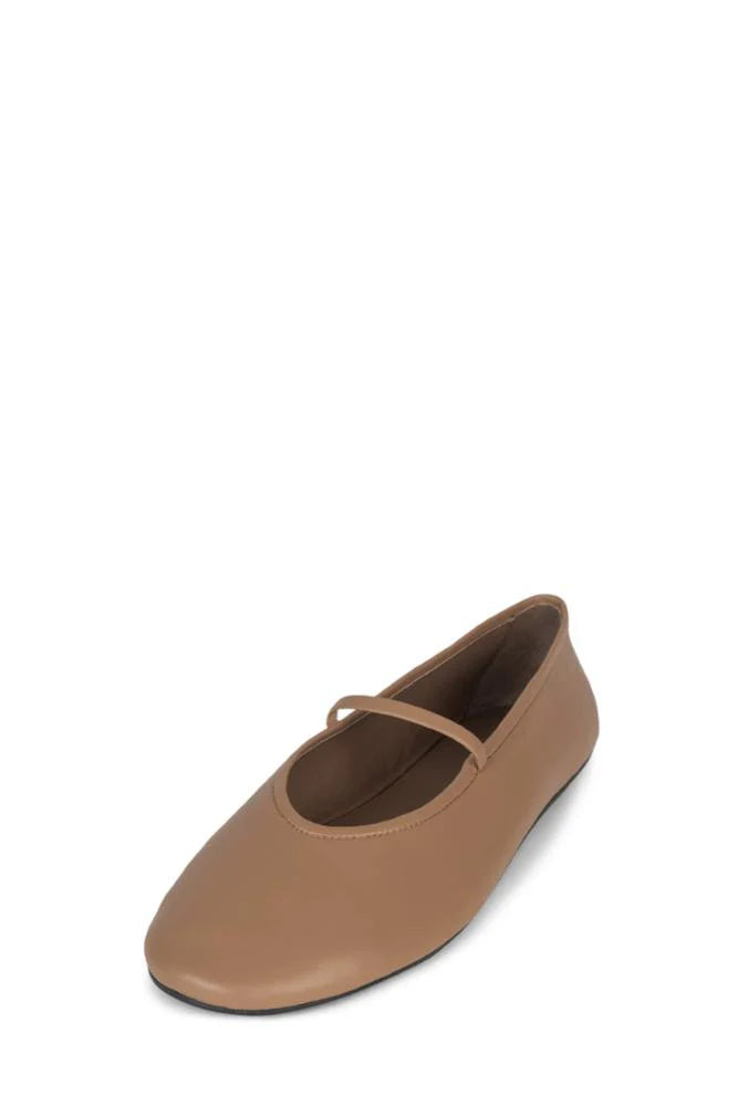 Jeffrey Campbell Dancerina Mary Jane Ballet Flat Dark Beige