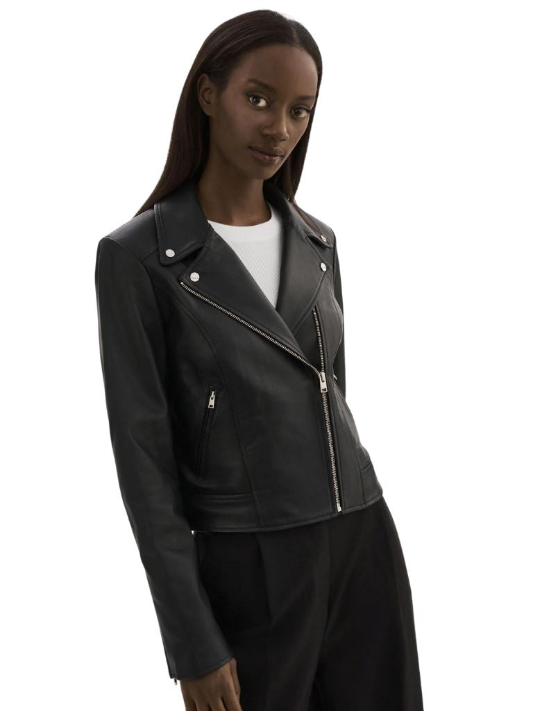 Lamarque Kelsey Leather Biker Jacket- Black – Styleartist
