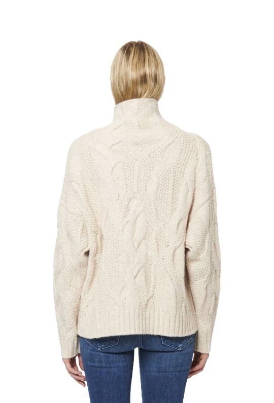 Line Nissa Knit Mock Neck Sweater - Ecru - Styleartist