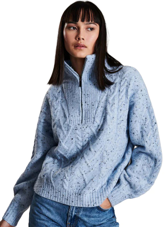 Line Sloane Quarter Zip Sweater - Winter Sky - Styleartist