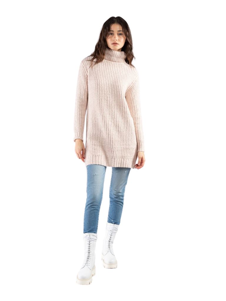 Line Trixie Knit Turtle Neck Sweater - Ballet - Styleartist